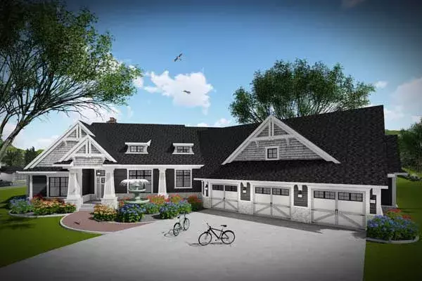 Modern Farmhouse house plans 7-1316 - front exterior, 2,913 sq ft, 3 bed, 2 bath house plans | Monster House Plans