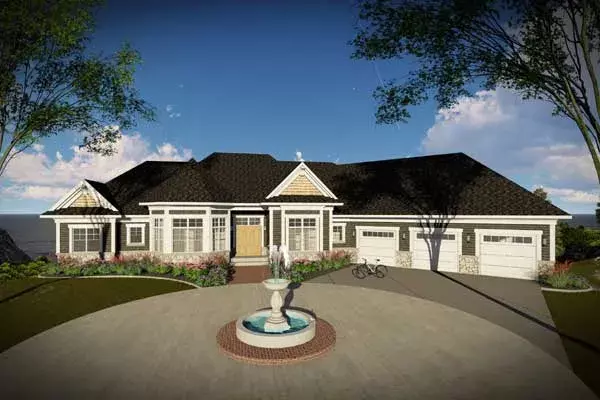 Traditional house plans 7-1320 - front exterior, 4,384 sq ft, 4 bed, 2 bath house plans | Monster House Plans
