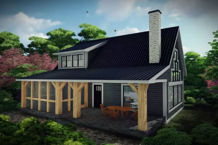 Country house plans 7-1324 - front exterior, 1,252 sq ft, 1 bed, 1 bath house plans | Monster House Plans