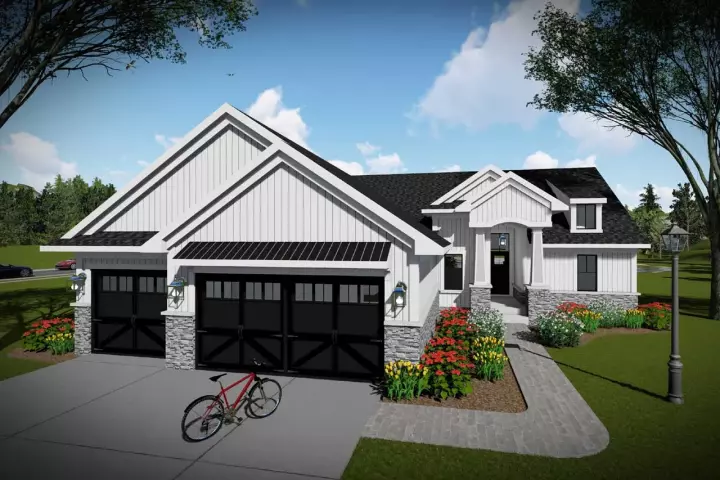 Traditional house plans 7-1332 - front exterior, 1,837 sq ft, 3 bed, 2 bath house plans | Monster House Plans