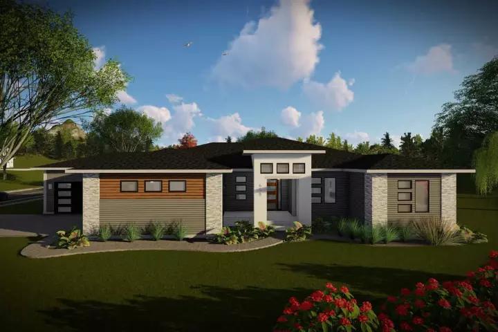 Modern house plans 7-1339 - front exterior, 2,267 sq ft, 3 bed, 2 bath house plans | Monster House Plans