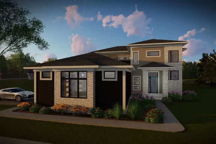 Modern house plans 7-1342 - front exterior, 2,777 sq ft, 3 bed, 2 bath house plans | Monster House Plans
