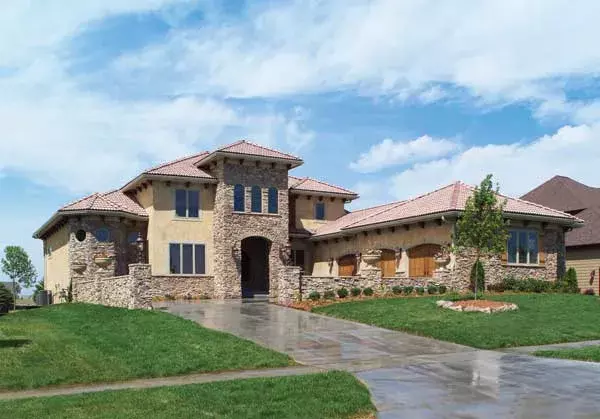 Mediterranean house plans 7-1345 - front exterior, 5,410 sq ft, 4 bed, 3 bath house plans | Monster House Plans