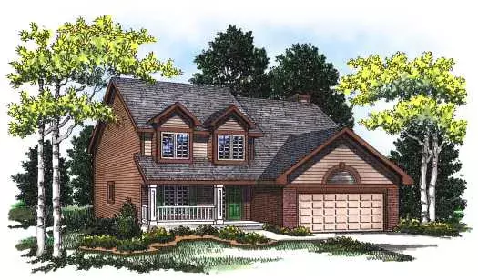 Traditional house plans 7-135 - front exterior, 2,073 sq ft, 4 bed, 2 bath house plans | Monster House Plans