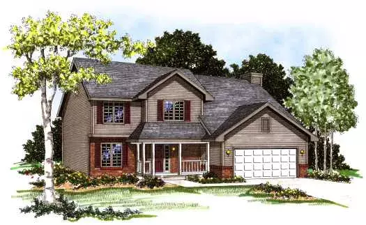 Country house plans 7-141 - front exterior, 1,942 sq ft, 4 bed, 2 bath house plans | Monster House Plans