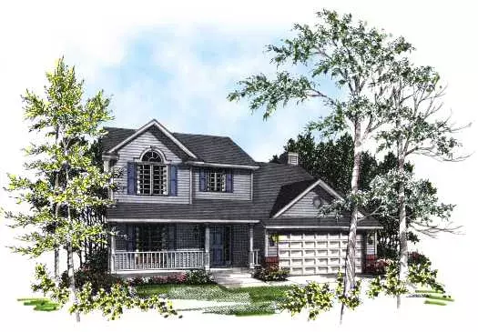 Country house plans 7-156 - front exterior, 1,671 sq ft, 3 bed, 2 bath house plans | Monster House Plans