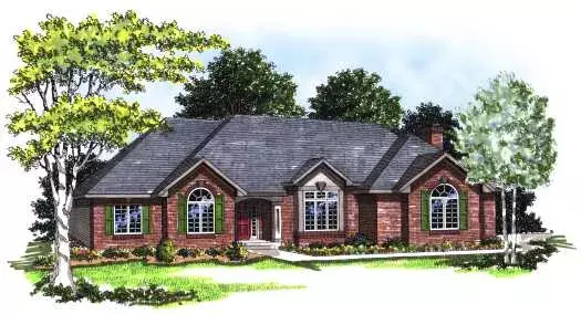 European house plans 7-158 - front exterior, 1,984 sq ft, 3 bed, 2 bath house plans | Monster House Plans