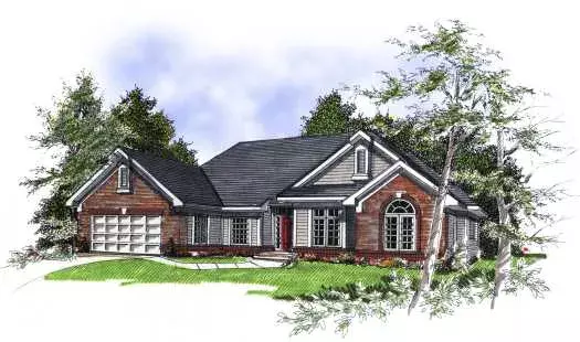 Traditional house plans 7-166 - front exterior, 2,161 sq ft, 3 bed, 2 bath house plans | Monster House Plans