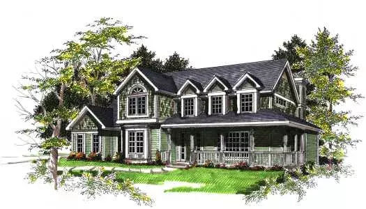 Country house plans 7-169 - front exterior, 2,491 sq ft, 4 bed, 2 bath house plans | Monster House Plans