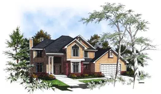 Traditional house plans 7-174 - front exterior, 2,493 sq ft, 4 bed, 2 bath house plans | Monster House Plans
