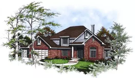 Traditional house plans 7-176 - front exterior, 2,650 sq ft, 3 bed, 2 bath house plans | Monster House Plans