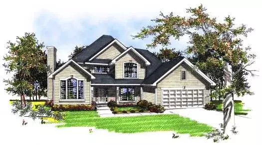 Traditional house plans 7-177 - front exterior, 2,523 sq ft, 4 bed, 2 bath house plans | Monster House Plans
