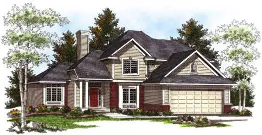 Traditional house plans 7-184 - front exterior, 2,264 sq ft, 4 bed, 3 bath house plans | Monster House Plans