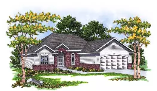 Traditional house plans 7-190 - front exterior, 1,460 sq ft, 3 bed, 2 bath house plans | Monster House Plans