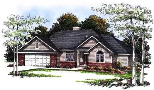 Traditional house plans 7-196 - front exterior, 1,785 sq ft, 3 bed, 2 bath house plans | Monster House Plans