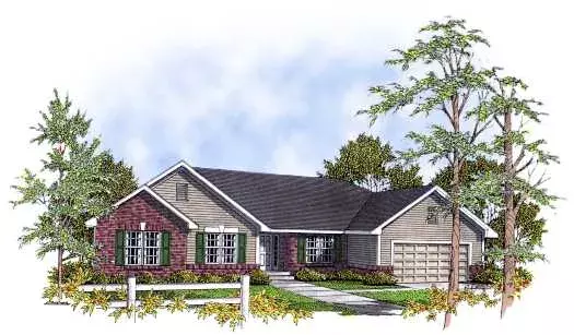 Ranch house plans 7-199 - front exterior, 1,520 sq ft, 3 bed, 2 bath house plans | Monster House Plans