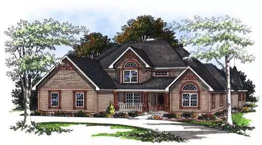 Traditional house plans 7-201 - front exterior, 3,211 sq ft, 4 bed, 3 bath house plans | Monster House Plans
