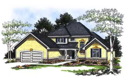 Traditional house plans 7-204 - front exterior, 2,712 sq ft, 4 bed, 2 bath house plans | Monster House Plans