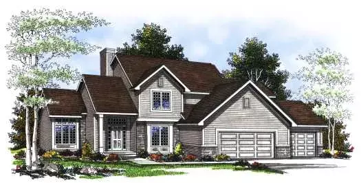 Traditional house plans 7-216 - front exterior, 2,214 sq ft, 4 bed, 2 bath house plans | Monster House Plans