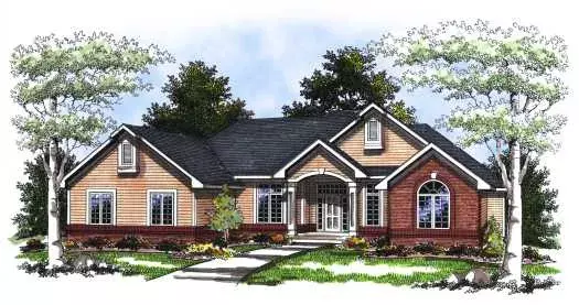 Traditional house plans 7-219 - front exterior, 3,136 sq ft, 4 bed, 3 bath house plans | Monster House Plans