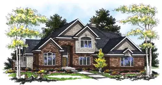 Traditional house plans 7-220 - front exterior, 2,510 sq ft, 3 bed, 2 bath house plans | Monster House Plans