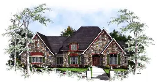 English Country house plans 7-223 - front exterior, 3,650 sq ft, 4 bed, 3 bath house plans | Monster House Plans