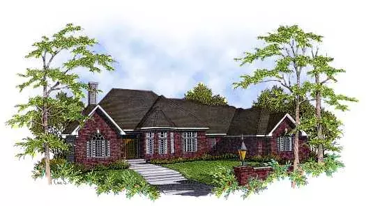 European house plans 7-224 - front exterior, 2,600 sq ft, 3 bed, 2 bath house plans | Monster House Plans
