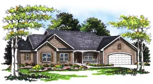 Ranch house plans 7-238 - front exterior, 1,964 sq ft, 3 bed, 2 bath house plans | Monster House Plans