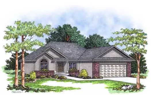 Traditional house plans 7-239 - front exterior, 1,495 sq ft, 3 bed, 2 bath house plans | Monster House Plans