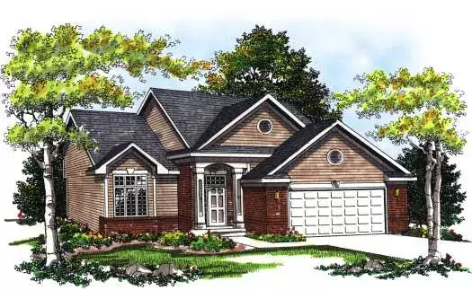 Traditional house plans 7-242 - front exterior, 1,873 sq ft, 3 bed, 2 bath house plans | Monster House Plans
