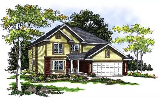 Traditional house plans 7-256 - front exterior, 2,142 sq ft, 4 bed, 2 bath house plans | Monster House Plans