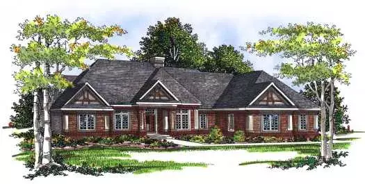 Tudor house plans 7-258 - front exterior, 2,121 sq ft, 2 bed, 2 bath house plans | Monster House Plans