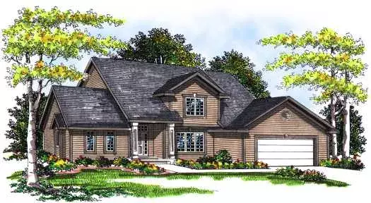 Traditional house plans 7-266 - front exterior, 1,900 sq ft, 3 bed, 2 bath house plans | Monster House Plans