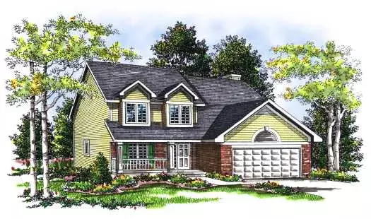 Country house plans 7-273 - front exterior, 2,143 sq ft, 4 bed, 2 bath house plans | Monster House Plans