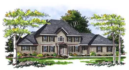 Traditional house plans 7-274 - front exterior, 2,736 sq ft, 4 bed, 2 bath house plans | Monster House Plans