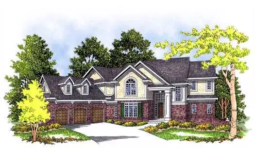 Traditional house plans 7-276 - front exterior, 3,491 sq ft, 4 bed, 3 bath house plans | Monster House Plans