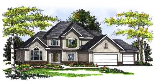 Traditional house plans 7-277 - front exterior, 3,099 sq ft, 4 bed, 2 bath house plans | Monster House Plans