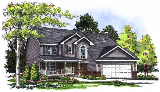 Traditional house plans 7-278 - front exterior, 1,937 sq ft, 4 bed, 2 bath house plans | Monster House Plans