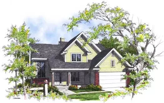 Traditional house plans 7-282 - front exterior, 2,031 sq ft, 3 bed, 2 bath house plans | Monster House Plans