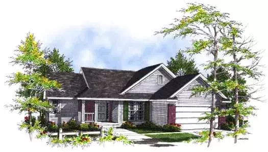 Traditional house plans 7-285 - front exterior, 1,633 sq ft, 3 bed, 2 bath house plans | Monster House Plans