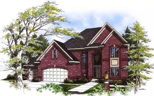 European house plans 7-288 - front exterior, 2,592 sq ft, 3 bed, 2 bath house plans | Monster House Plans