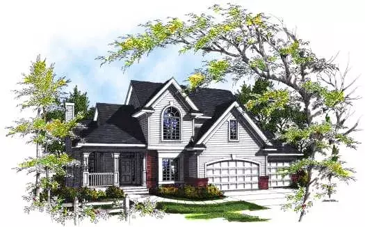 Traditional house plans 7-290 - front exterior, 2,193 sq ft, 4 bed, 2 bath house plans | Monster House Plans