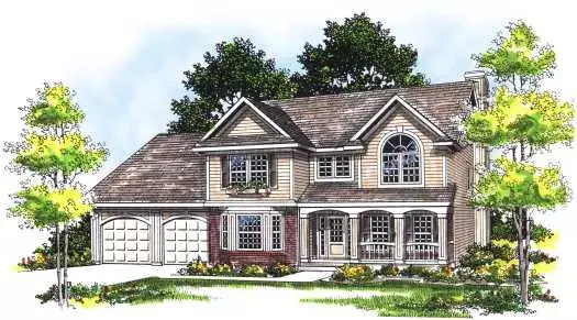 Traditional house plans 7-304 - front exterior, 2,120 sq ft, 4 bed, 2 bath house plans | Monster House Plans