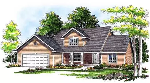 Traditional house plans 7-308 - front exterior, 1,864 sq ft, 3 bed, 2 bath house plans | Monster House Plans