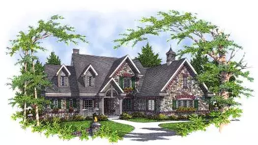 French Country house plans 7-316 - front exterior, 2,994 sq ft, 4 bed, 2 bath house plans | Monster House Plans