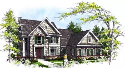 English Country house plans 7-317 - front exterior, 2,800 sq ft, 3 bed, 2 bath house plans | Monster House Plans