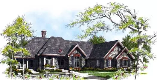 European house plans 7-318 - front exterior, 2,991 sq ft, 3 bed, 2 bath house plans | Monster House Plans