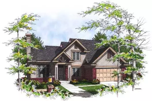Country house plans 7-323 - front exterior, 2,044 sq ft, 4 bed, 2 bath house plans | Monster House Plans