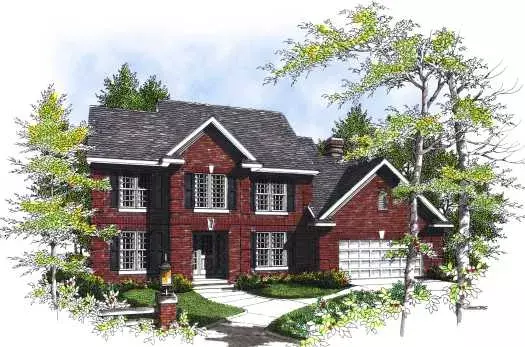 European house plans 7-324 - front exterior, 2,798 sq ft, 4 bed, 3 bath house plans | Monster House Plans