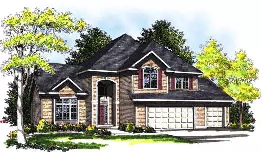 Traditional house plans 7-333 - front exterior, 2,657 sq ft, 4 bed, 2 bath house plans | Monster House Plans